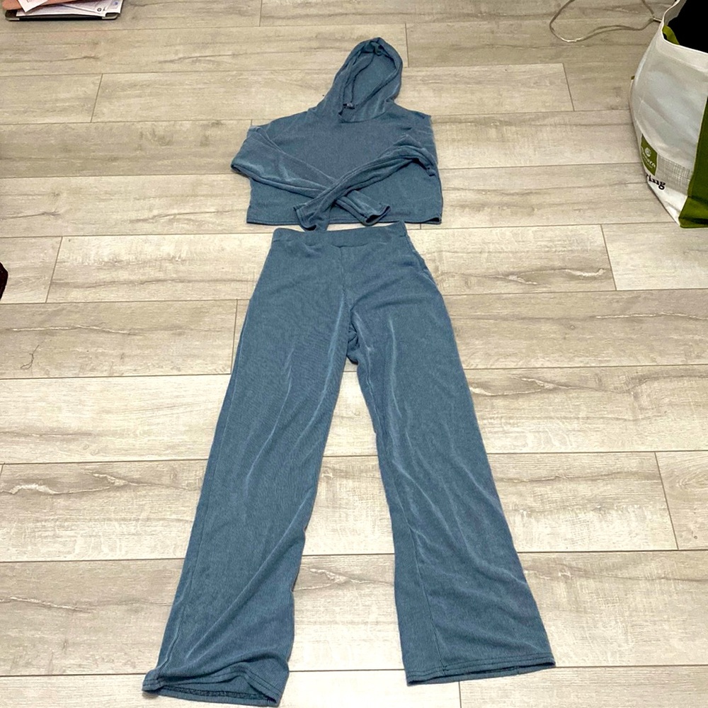Nasty Gal matching blue lounge set